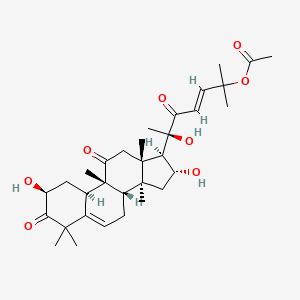 (R,E)-6-((2S,8S,9R,10R,13R,14S,16R,17R)-2,16-Dihydroxy-4,4,9,13,14-pentamethyl-3,11-dioxo-2,3,4,7,8,9,10,11,12,13,14,15,16,17-tetradecahydro-1H-cyclopenta[a]phenanthren-17-yl)-6-hydroxy-2-methyl-5-oxohept-3-en-2-yl acetate chemical structure (CAS 6199-67-3)