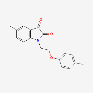 5-Methyl-1-(2-(p-tolyloxy)ethyl)indoline-2,3-dione chemical structure (CAS 620931-50-2)