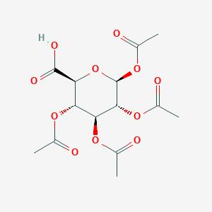 (2S,3S,4S,5R,6S)-3,4,5,6-Tetraacetoxytetrahydro-2H-pyran-2-carboxylic acid chemical structure (CAS 62133-77-1)