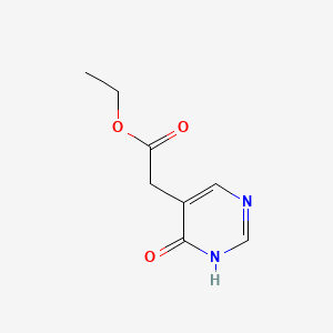 Ethyl 2-(4-hydroxypyrimidin-5-yl)acetate chemical structure (CAS 6214-46-6)