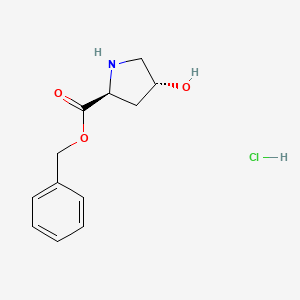 Benzyl (2S,4R)-4-hydroxypyrrolidine-2-carboxylate hydrochloride chemical structure (CAS 62147-27-7)