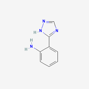 2-(1H-1,2,4-triazol-5-yl)aniline chemical structure (CAS 6219-58-5)