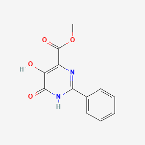Methyl 5,6-dihydroxy-2-phenylpyrimidine-4-carboxylate chemical structure (CAS 62222-36-0)