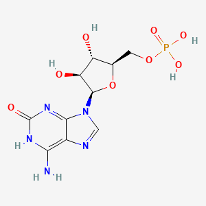 ((2R,3S,4S,5R)-5-(6-Amino-2-oxo-2,3-dihydro-9H-purin-9-yl)-3,4-dihydroxytetrahydrofuran-2-yl)methyl dihydrogen phosphate chemical structure (CAS 62314-92-5)