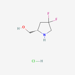 (S)-(4,4-Difluoropyrrolidin-2-yl)methanol hydrochloride chemical structure (CAS 623583-10-8)