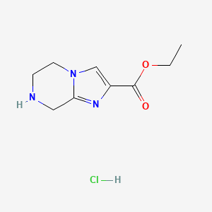 Ethyl 5,6,7,8-tetrahydroimidazo[1,2-a]pyrazine-2-carboxylate hydrochloride chemical structure (CAS 623906-17-2)