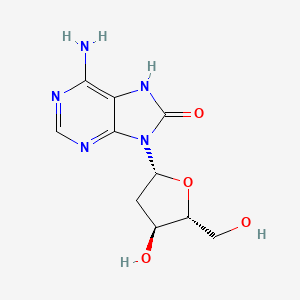 6-Amino-9-((2R,4S,5R)-4-hydroxy-5-(hydroxymethyl)tetrahydrofuran-2-yl)-7,9-dihydro-8H-purin-8-one chemical structure (CAS 62471-63-0)