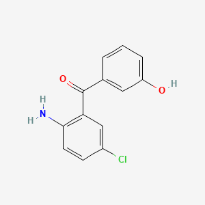 (2-Amino-5-chlorophenyl)(3-hydroxyphenyl)methanone chemical structure (CAS 62492-58-4)