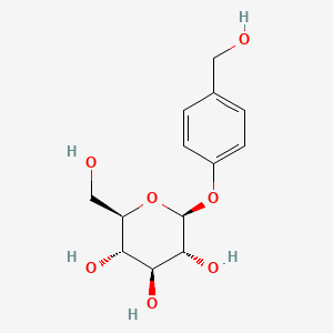 (2R,3S,4S,5R,6S)-2-(Hydroxymethyl)-6-(4-(hydroxymethyl)phenoxy)tetrahydro-2H-pyran-3,4,5-triol chemical structure (CAS 62499-27-8)