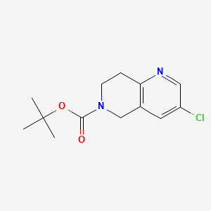 tert-Butyl 3-chloro-7,8-dihydro-1,6-naphthyridine-6(5H)-carboxylate chemical structure (CAS 625099-34-5)