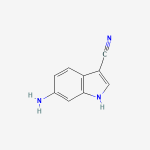 6-Amino-1H-indole-3-carbonitrile chemical structure (CAS 625115-91-5)