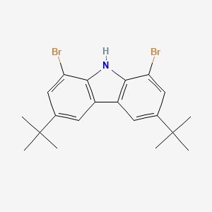 1,8-Dibromo-3,6-di-tert-butyl-9H-carbazole chemical structure (CAS 625385-37-7)