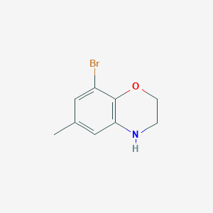 8-Bromo-6-methyl-3,4-dihydro-2H-benzo[b][1,4]oxazine chemical structure (CAS 625394-68-5)