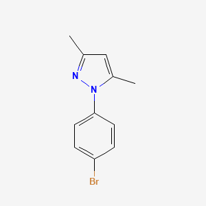 1-(4-Bromophenyl)-3,5-dimethyl-1H-pyrazole chemical structure (CAS 62546-27-4)