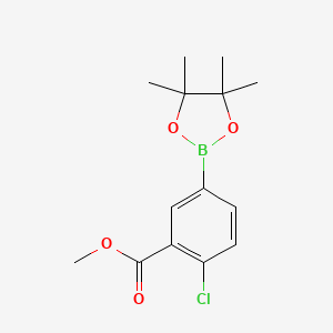 Methyl 2-chloro-5-(4,4,5,5-tetramethyl-1,3,2-dioxaborolan-2-yl)benzoate chemical structure (CAS 625470-33-9)
