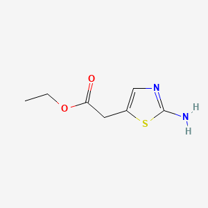 Ethyl 2-(2-aminothiazol-5-yl)acetate chemical structure (CAS 62557-32-8)