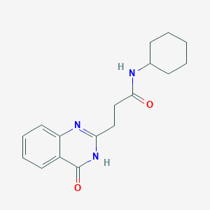 N-Cyclohexyl-3-(4-oxo-3,4-dihydroquinazolin-2-yl)propanamide chemical structure (CAS 626222-52-4)