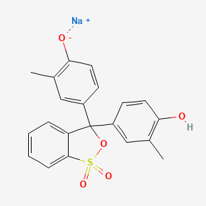 Sodium 4-(3-(4-hydroxy-3-methylphenyl)-1,1-dioxido-3H-benzo[c][1,2]oxathiol-3-yl)-2-methylphenolate chemical structure (CAS 62625-29-0)
