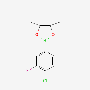 2-(4-Chloro-3-fluorophenyl)-4,4,5,5-tetramethyl-1,3,2-dioxaborolane chemical structure (CAS 627525-83-1)