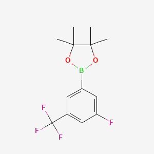 2-(3-Fluoro-5-(trifluoromethyl)phenyl)-4,4,5,5-tetramethyl-1,3,2-dioxaborolane chemical structure (CAS 627525-87-5)