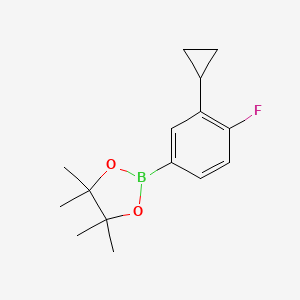 2-(3-Cyclopropyl-4-fluorophenyl)-4,4,5,5-tetramethyl-1,3,2-dioxaborolane chemical structure (CAS 627526-59-4)