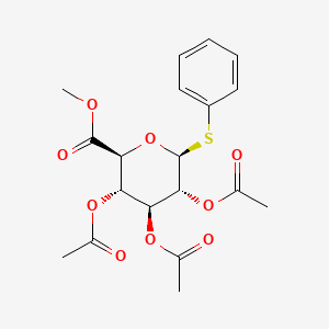 (2S,3S,4S,5R,6S)-2-(Methoxycarbonyl)-6-(phenylthio)tetrahydro-2H-pyran-3,4,5-triyl triacetate chemical structure (CAS 62812-42-4)