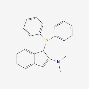 1-(Diphenylphosphino)-N,N-dimethyl-1H-inden-2-amine chemical structure (CAS 628323-64-8)