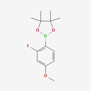 2-(2-Fluoro-4-methoxyphenyl)-4,4,5,5-tetramethyl-1,3,2-dioxaborolane chemical structure (CAS 628692-21-7)