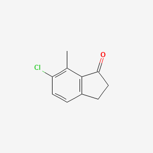 6-Chloro-7-methyl-2,3-dihydro-1H-inden-1-one chemical structure (CAS 628732-10-5)