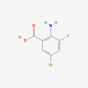 2-Amino-5-bromo-3-iodobenzoic acid chemical structure (CAS 6288-59-1)