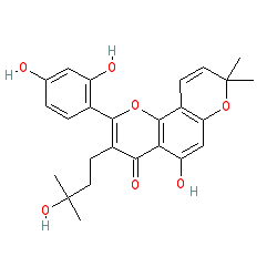 2-(2,4-Dihydroxyphenyl)-5-hydroxy-3-(3-hydroxy-3-methylbutyl)-8,8-dimethyl-4H,8H-pyrano[2,3-f]chromen-4-one chemical structure (CAS 62949-93-3)