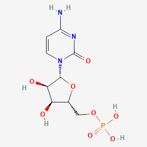 ((2R,3S,4R,5R)-5-(4-Amino-2-oxopyrimidin-1(2H)-yl)-3,4-dihydroxytetrahydrofuran-2-yl)methyl dihydrogen phosphate chemical structure (CAS 63-37-6)
