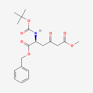 (S)-1-Benzyl 6-methyl 2-((tert-butoxycarbonyl)amino)-4-oxohexanedioate chemical structure (CAS 630128-01-7)