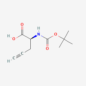 (S)-2-((tert-Butoxycarbonyl)amino)pent-4-ynoic acid chemical structure (CAS 63039-48-5)