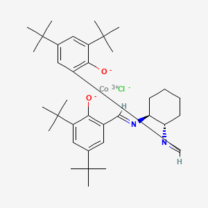 Chloro[[2,2'-[(1S,2S)-1,2-cyclohexanediylbis[(nitrilo-κN)methylidyne]]bis[4,6-bis(1,1-dimethylethyl)phenolato-κO]](2-)]cobalt chemical structure (CAS 630404-46-5)