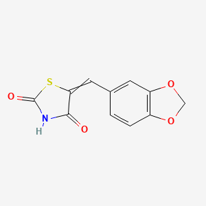 5-(Benzo[d][1,3]dioxol-5-ylmethylene)thiazolidine-2,4-dione chemical structure (CAS 6318-41-8)