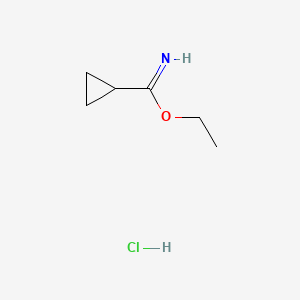 Ethyl cyclopropanecarbimidate hydrochloride chemical structure (CAS 63190-44-3)