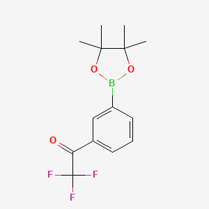 2,2,2-Trifluoro-1-(3-(4,4,5,5-tetramethyl-1,3,2-dioxaborolan-2-yl)phenyl)ethanone chemical structure (CAS 631909-42-7)