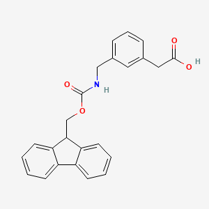 2-(3-(((((9H-Fluoren-9-yl)methoxy)carbonyl)amino)methyl)phenyl)acetic acid chemical structure (CAS 631915-50-9)