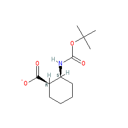 cis-2-((tert-Butoxycarbonyl)amino)cyclohexanecarboxylic acid chemical structure (CAS 63216-49-9)