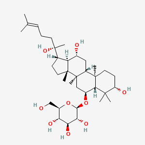 (2R,3R,4S,5S,6R)-2-(((3S,5R,6S,8R,9R,10R,12R,13R,14R,17S)-3,12-Dihydroxy-17-((S)-2-hydroxy-6-methylhept-5-en-2-yl)-4,4,8,10,14-pentamethylhexadecahydro-1H-cyclopenta[a]phenanthren-6-yl)oxy)-6-(hydroxymethyl)tetrahydro-2H-pyran-3,4,5-triol chemical structure (CAS 63223-86-9)