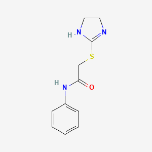 2-((4,5-Dihydro-1H-imidazol-2-yl)thio)-N-phenylacetamide chemical structure (CAS 63236-62-4)