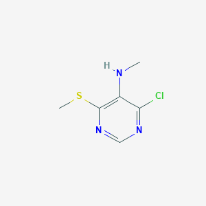 4-Chloro-N-methyl-6-(methylsulfanyl)pyrimidin-5-amine chemical structure (CAS 63291-55-4)