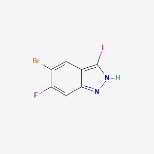 5-Bromo-6-fluoro-3-iodo-1H-indazole chemical structure (CAS 633335-82-7)