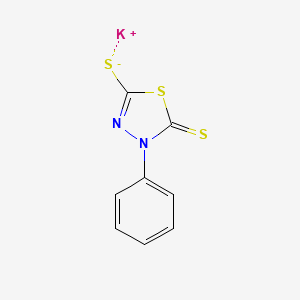 Potassium 4-phenyl-5-thioxo-4,5-dihydro-1,3,4-thiadiazole-2-thiolate chemical structure (CAS 6336-51-2)