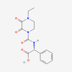(R)-2-(4-Ethyl-2,3-dioxopiperazine-1-carboxamido)-2-phenylacetic acid chemical structure (CAS 63422-71-9)