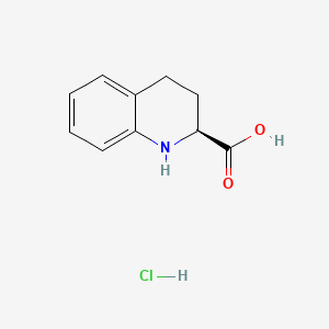 (S)-1,2,3,4-Tetrahydroquinoline-2-carboxylic acid hydrochloride chemical structure (CAS 63430-98-8)