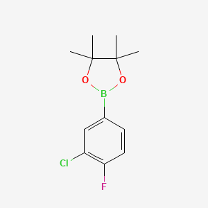 2-(3-Chloro-4-fluorophenyl)-4,4,5,5-tetramethyl-1,3,2-dioxaborolane chemical structure (CAS 635305-46-3)