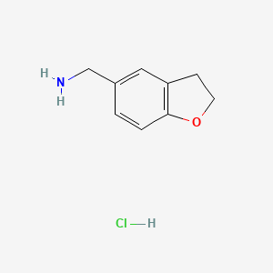 (2,3-Dihydrobenzofuran-5-yl)methanamine hydrochloride chemical structure (CAS 635309-62-5)