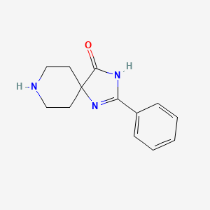 2-Phenyl-1,3,8-triazaspiro[4.5]dec-1-en-4-one chemical structure (CAS 635713-69-8)